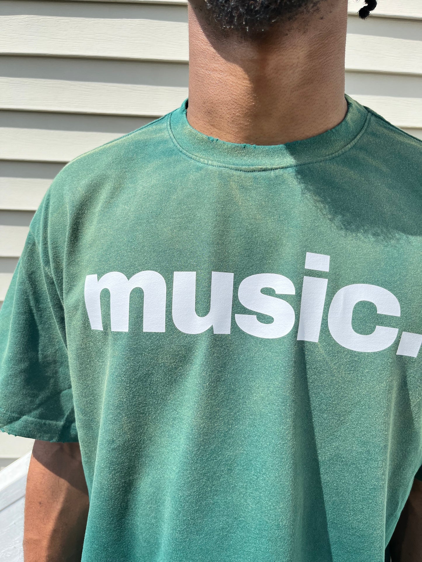 Music Sundried & Distressed Tee (HIGH QUALITY 100% COTTON